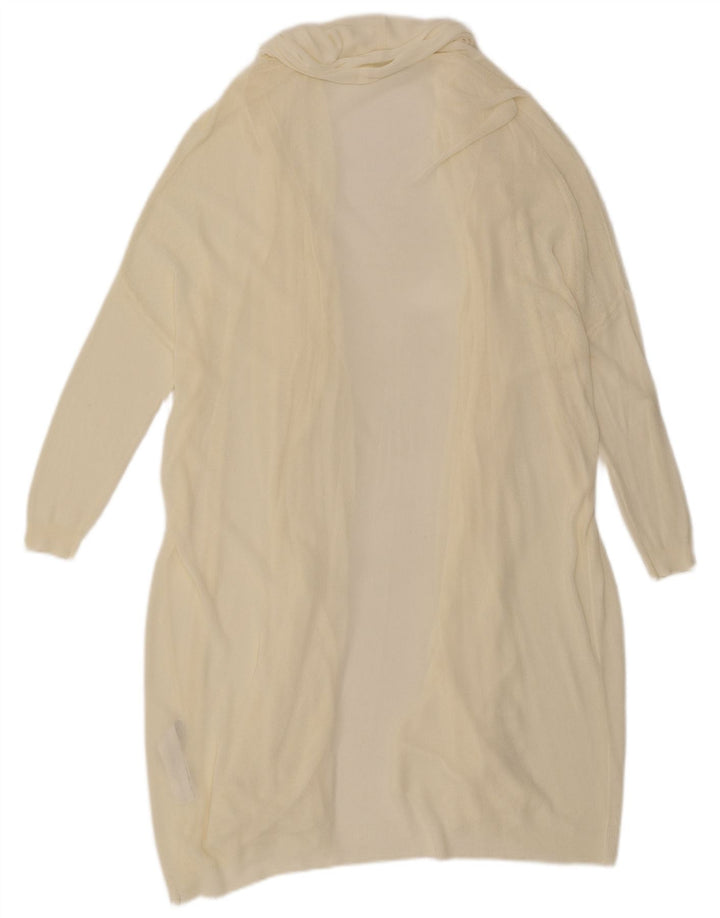 Zara Suéter feminino oversized longline aberto cardigan Reino Unido 14 Médio Off White