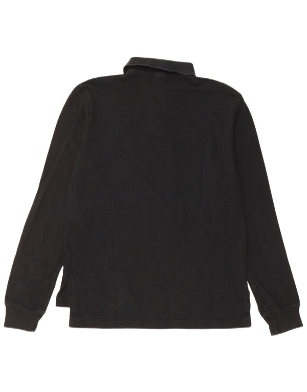 Camisa polo masculina de manga comprida com ajuste personalizado Polo Ralph Lauren médio preto