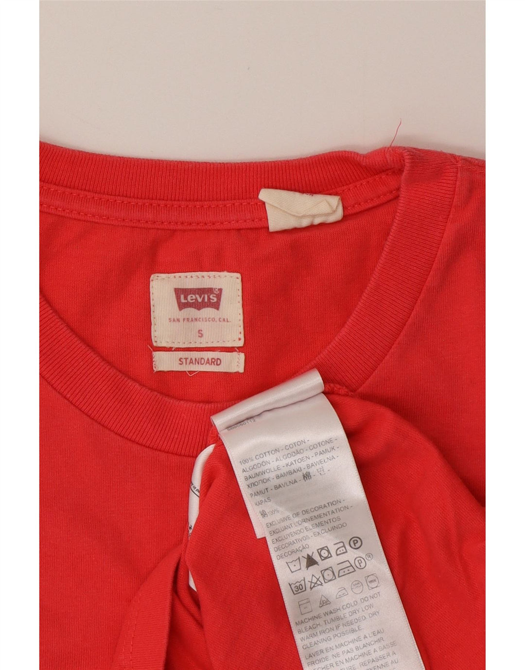 Camiseta masculina padrão LEVI'S top pequeno algodão vermelho