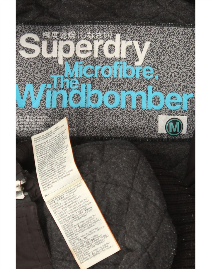 Jaqueta corta-vento feminina Superdry The Windbomber com capuz Reino Unido 14 médio preto