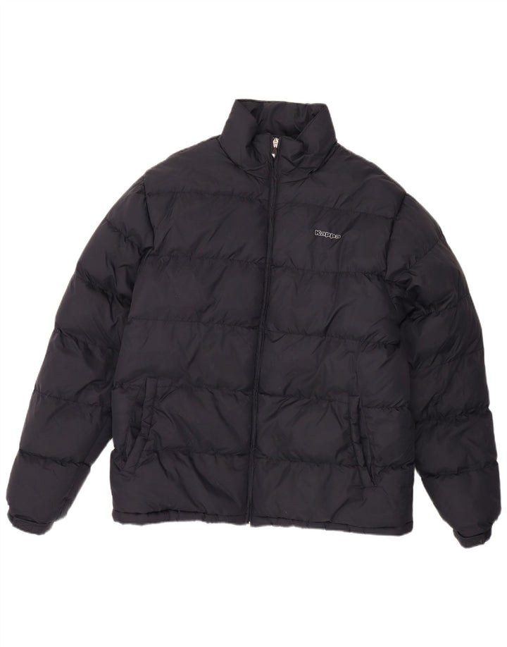 Jaqueta masculina acolchoada gráfica KAPPA UK 40 grande poliéster azul marinho