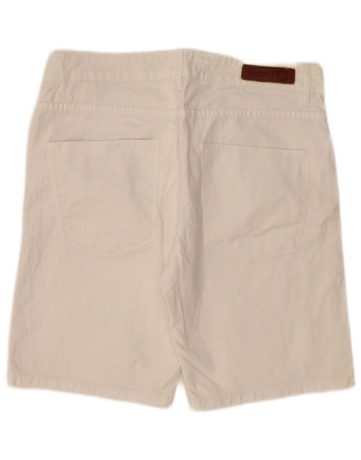 Zara Mens Denim Shorts EU 44 Grande W34 Branco