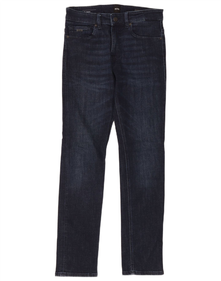 Hugo Boss Masculino Stretch Slim Jeans W30 L32 Azul Marinho Algodão