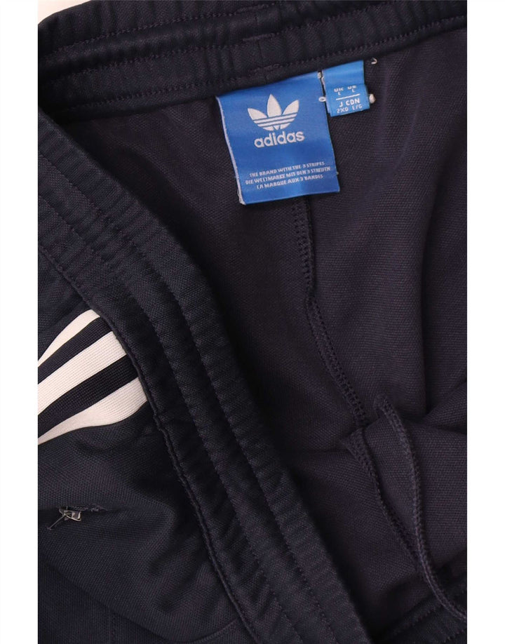 Calça de treino masculina Adidas grande poliéster azul marinho