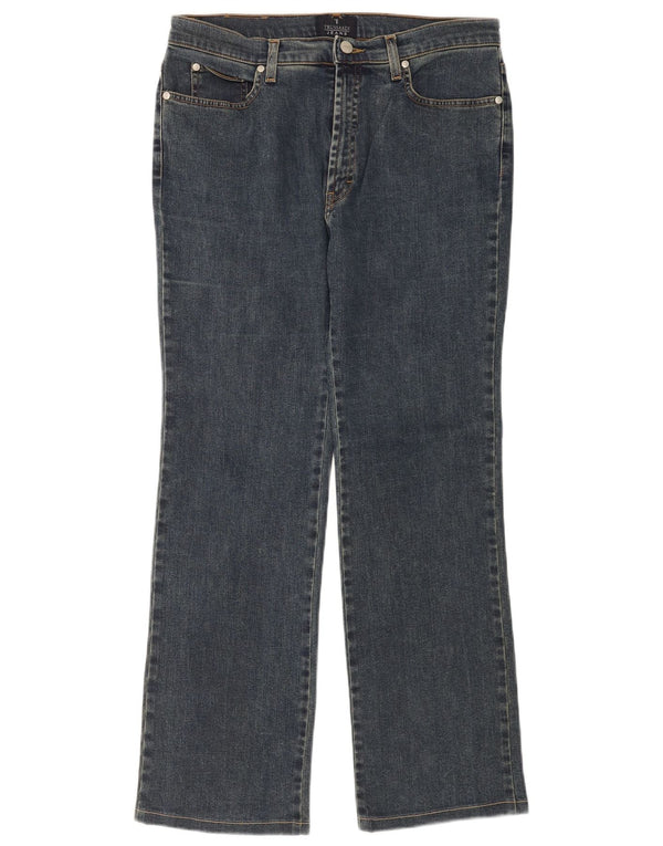 Jeans femininos Trussardi Bootcut W32 L30 algodão azul