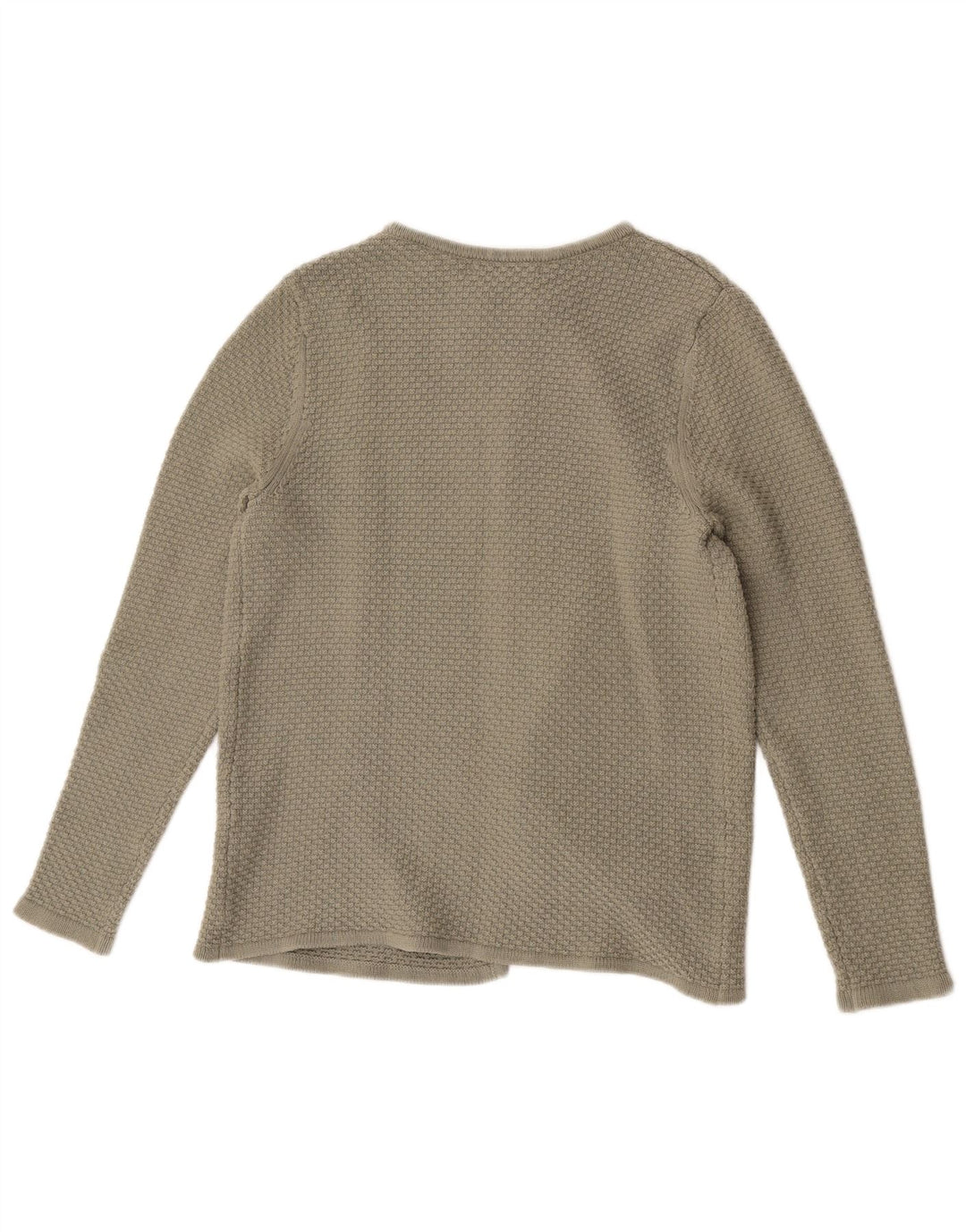 Suéter feminino aberto de cardigã da Crew Clothing UK 14 algodão verde médio