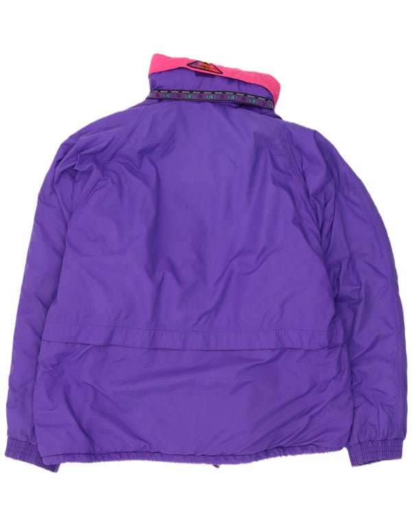 Jaqueta de esqui masculina Aesse com capuz UK 40 grande bloco colorido roxo
