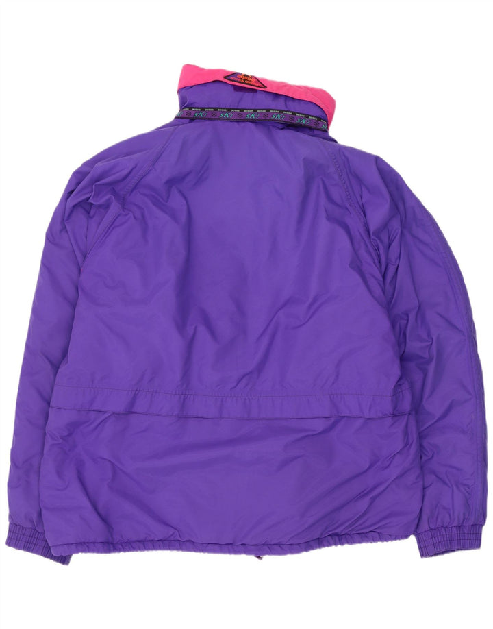 Jaqueta de esqui masculina Aesse com capuz UK 40 grande bloco colorido roxo