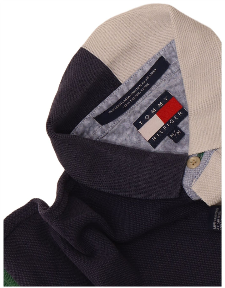 Camisa polo masculina Tommy Hilfiger média multicolorida de algodão colorblock