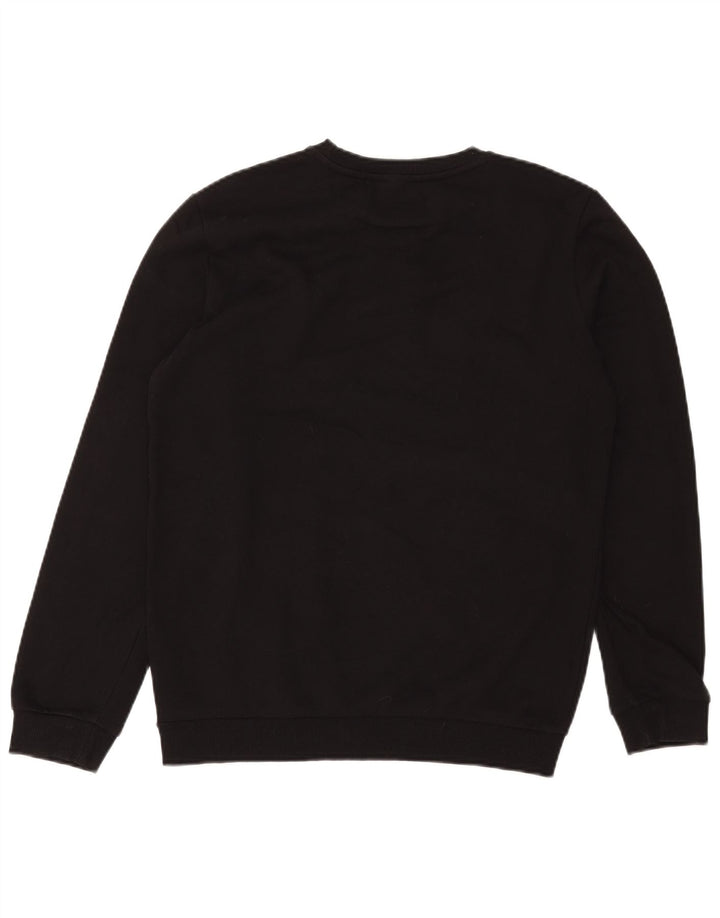 Puma Mens Graphic Moletom Jumper Pequeno Algodão Preto