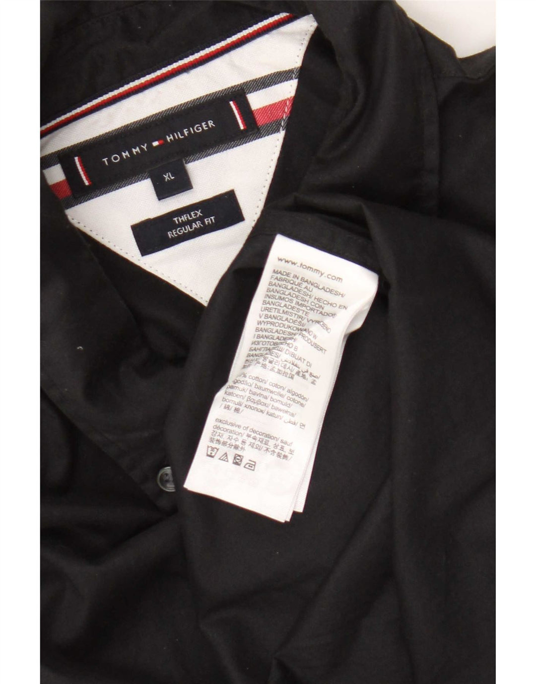 Camisa masculina Tommy Hilfiger Regular Fit XL algodão preto