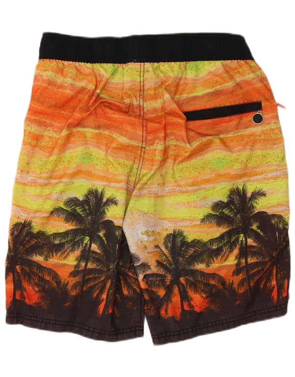 Maui and Sons Shorts de natação masculino gráfico grande laranja poliéster havaiano