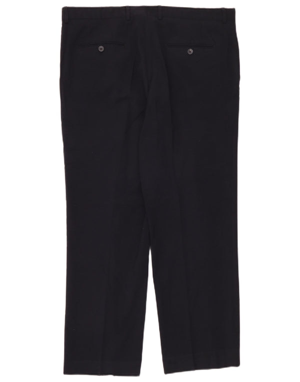 Calça masculina Zara Straight Suit EU 48 XL W38 L28 Azul marinho Poliéster