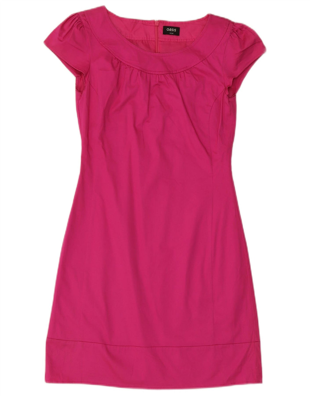 Vestido bainha feminino OASIS UK 8 pequeno algodão rosa