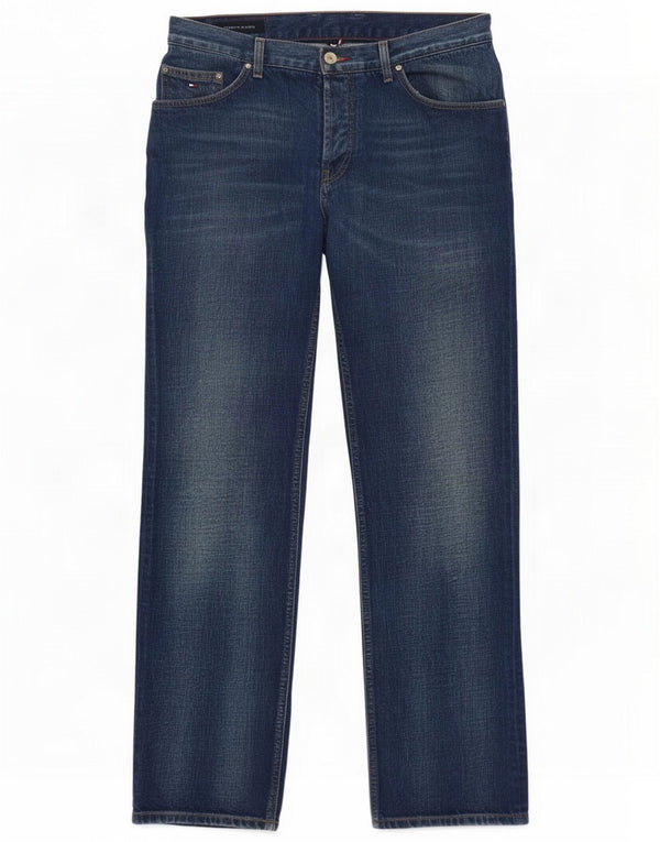 Tommy Hilfiger Mens Straight Jeans W34 L30 Azul Algodão