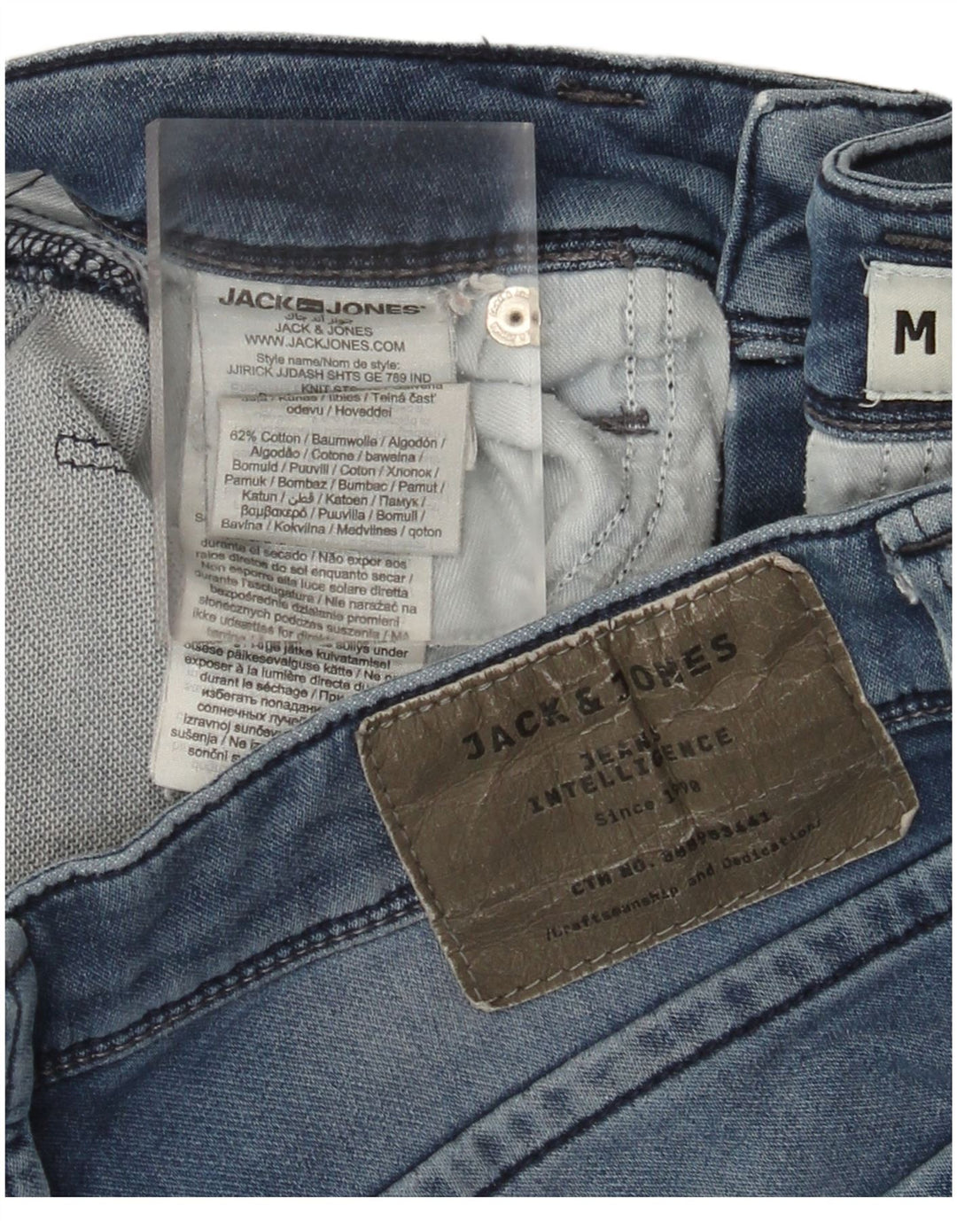 Shorts jeans masculino Jack & Jones médio W30 algodão azul