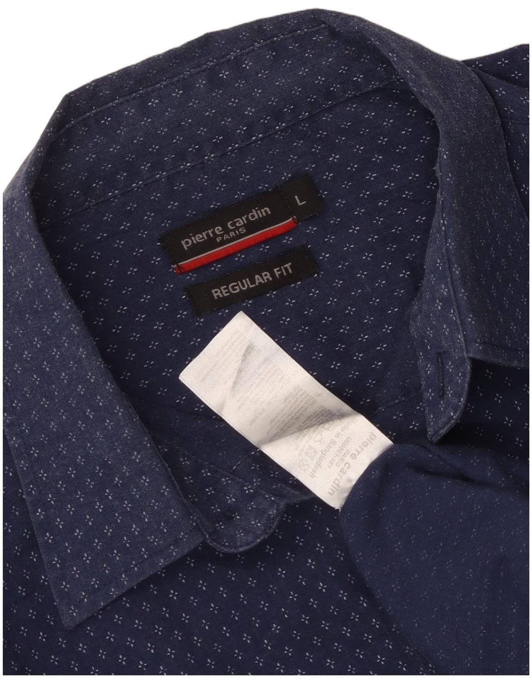 Camisa masculina Pierre Cardin Regular Fit grande poliéster floral azul marinho