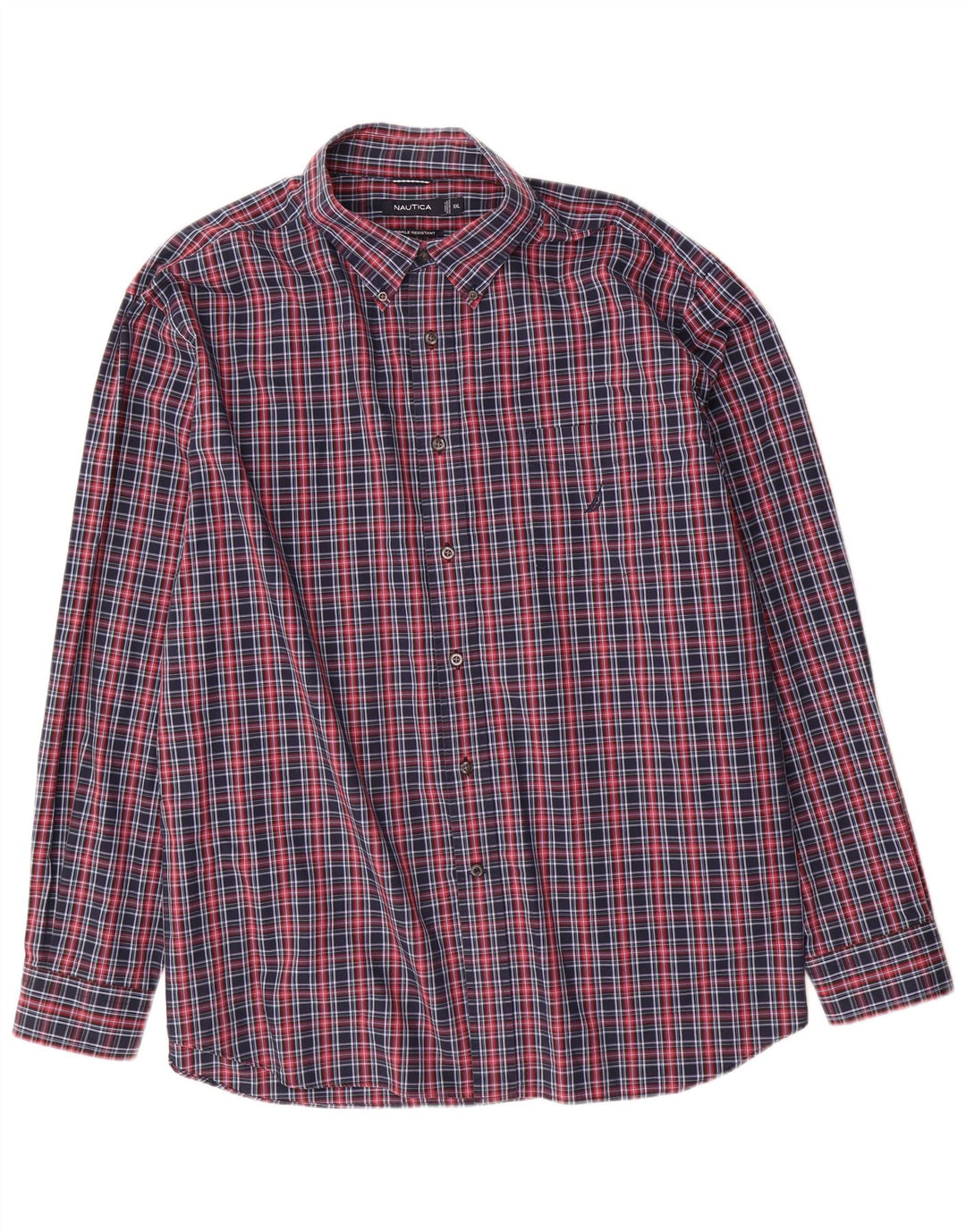 Camisa masculina Nautica 2XL algodão xadrez azul marinho