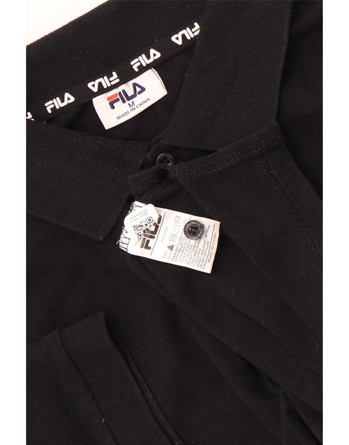 Camisa polo masculina Fila médio algodão preto