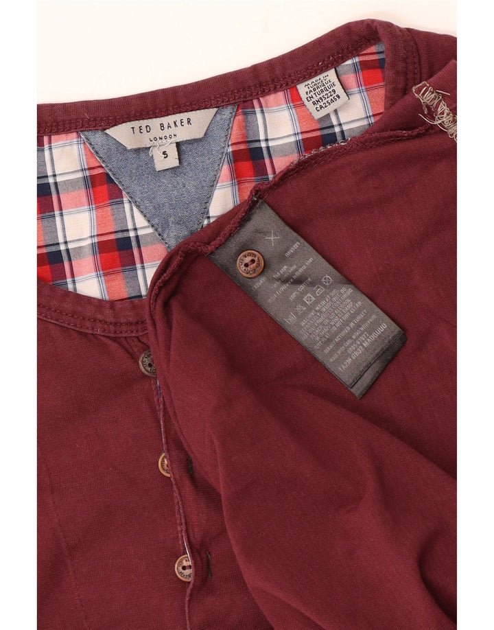 Top feminino Ted Baker manga comprida tamanho 5 XL algodão marrom