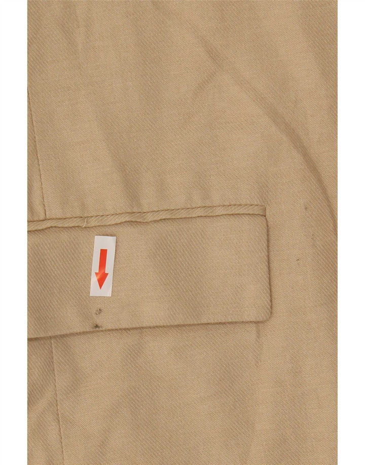 Zara Jaqueta Blazer Feminina Manga 3/4 Aberta Reino Unido 12 Médio Bege