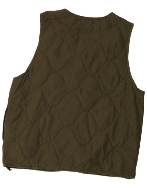 Colete acolchoado masculino Nike Therma-Fit UK 36 pequeno caqui nylon