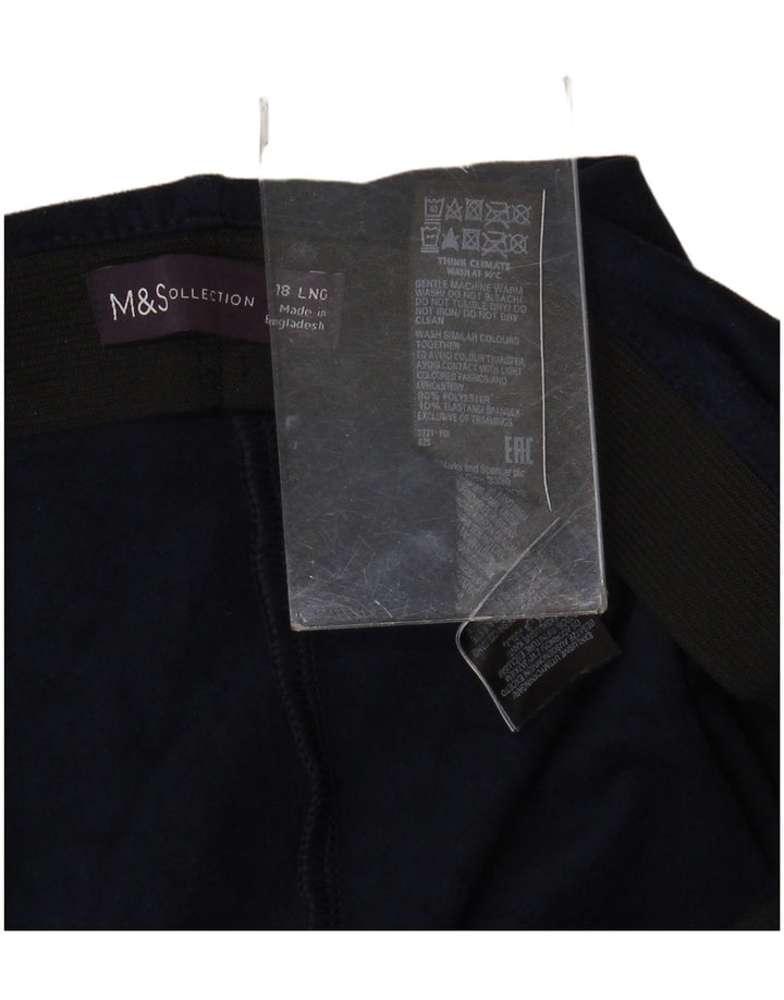 Leggings femininas Marks & Spencer UK 18 XL azul marinho poliéster