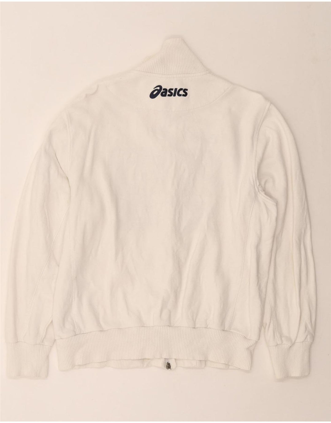 ASICS Mens Graphic Tracksuit Top Jaqueta XL Algodão Branco