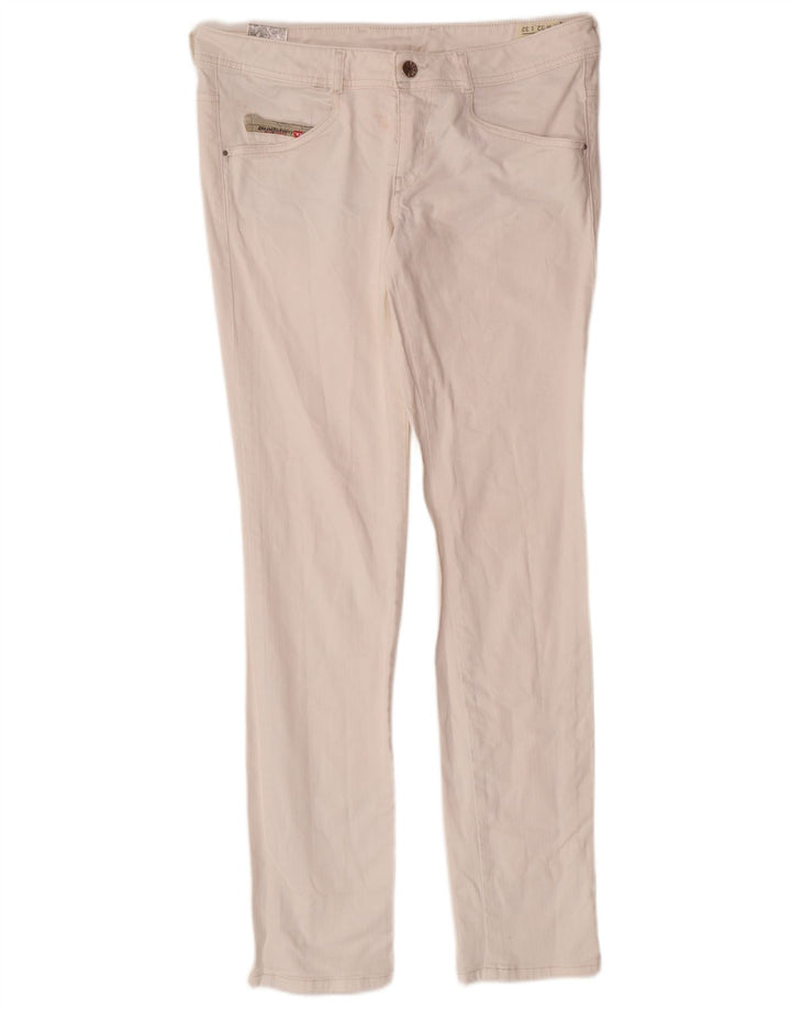DIESEL Calça jeans feminina Clushy Slim W32 L32 algodão branco