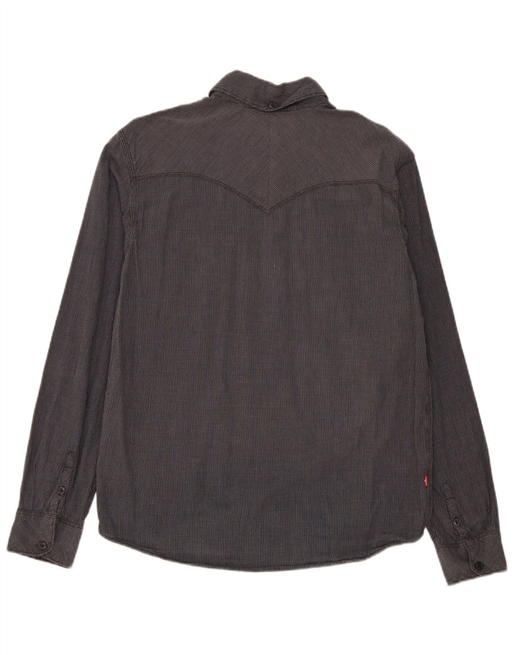 Camisa masculina Levi's Standard Fit algodão xadrez cinza médio
