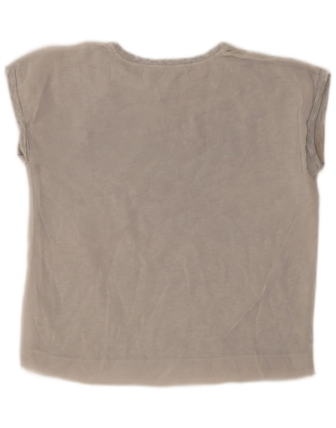 Camiseta feminina Zara com estampa gráfica UK 10 pequena cinza poliéster
