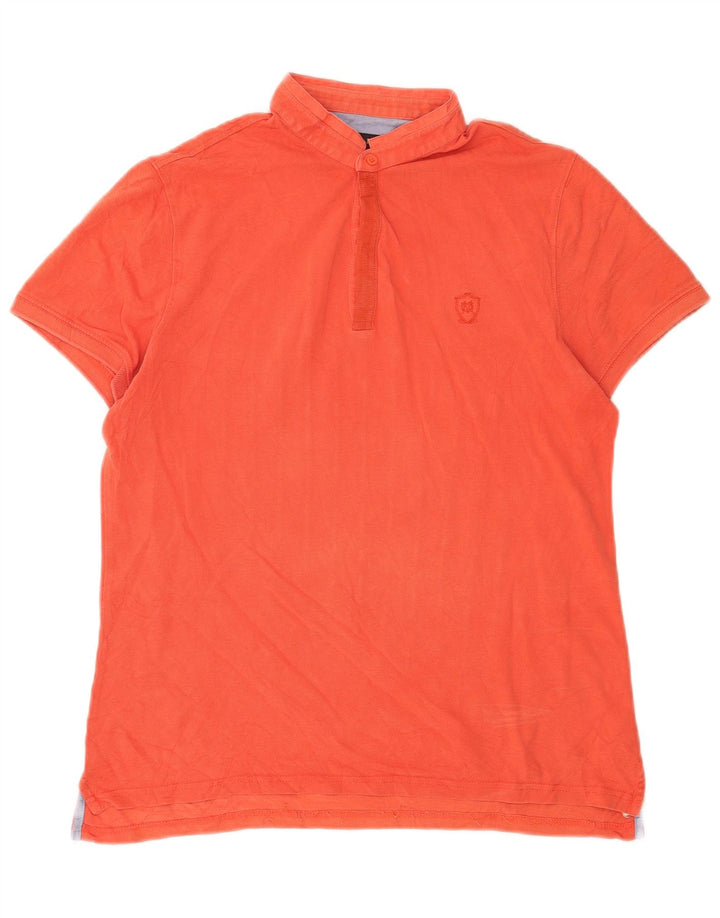 Camisa polo masculina Massimo Dutti algodão laranja médio