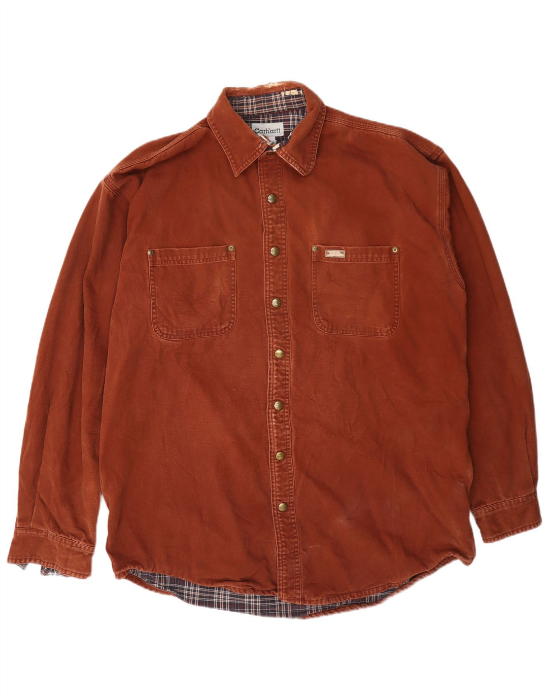 Camisa Carhartt masculina lenhador grande algodão marrom