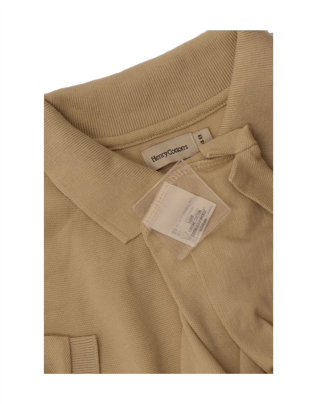 HENRY COTTONS Womens Polo Shirt IT 48 XL Beige Cotton Vintage Henry Cottons and Second-Hand Henry Cottons from Messina Hembry 