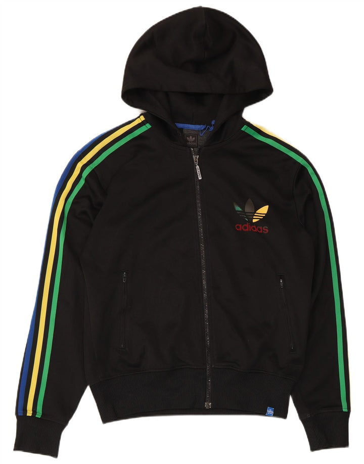 Adidas Mens Zip Hoodie Suéter Médio Preto Poliéster
