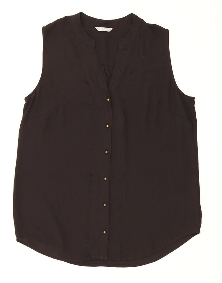 Blusa feminina sem mangas MARKS & SPENCER Reino Unido 14 grande preta