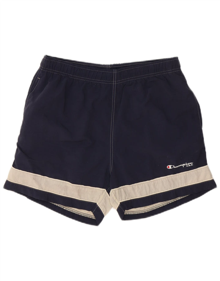 Shorts de natação masculino CHAMPION médio azul marinho Colourblock poliamida