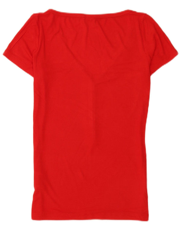 Camiseta feminina Guess UK 8 pequena rayon vermelho