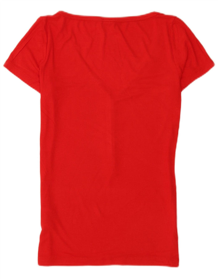 Camiseta feminina Guess UK 8 pequena rayon vermelho