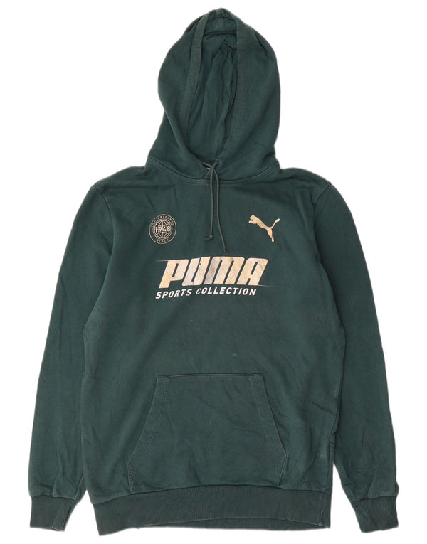 Puma Mens Graphic Hoodie Jumper Médio Algodão Verde