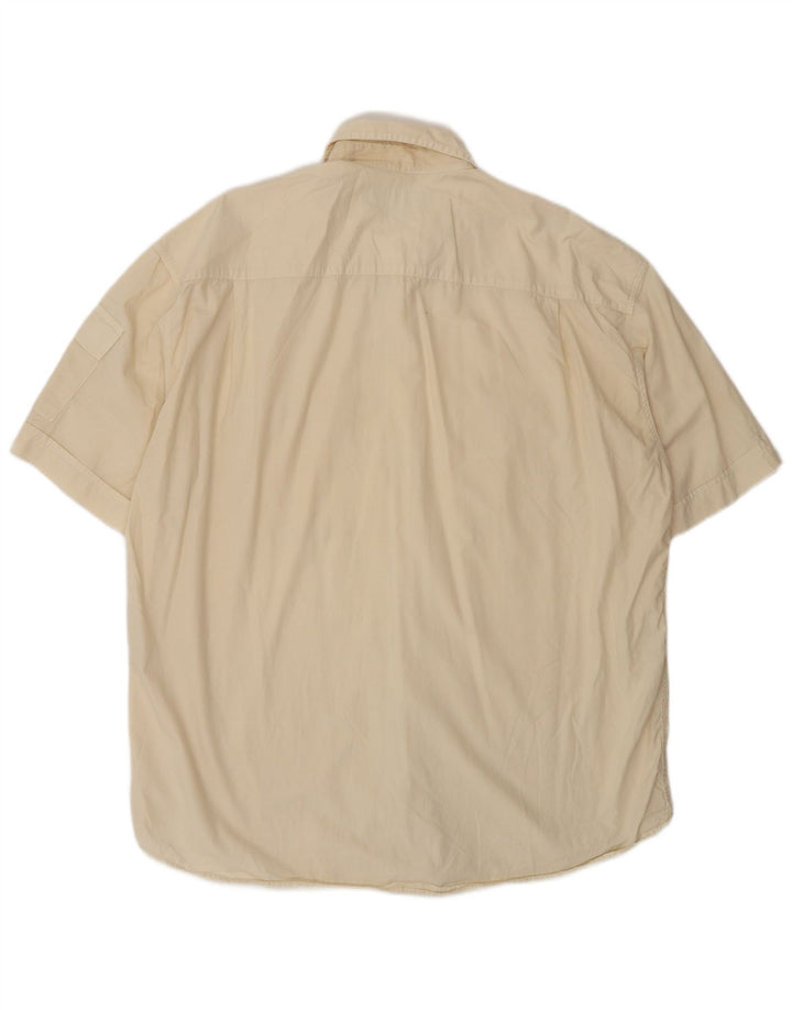 Camisa masculina de manga curta Wampum XL em algodão branco