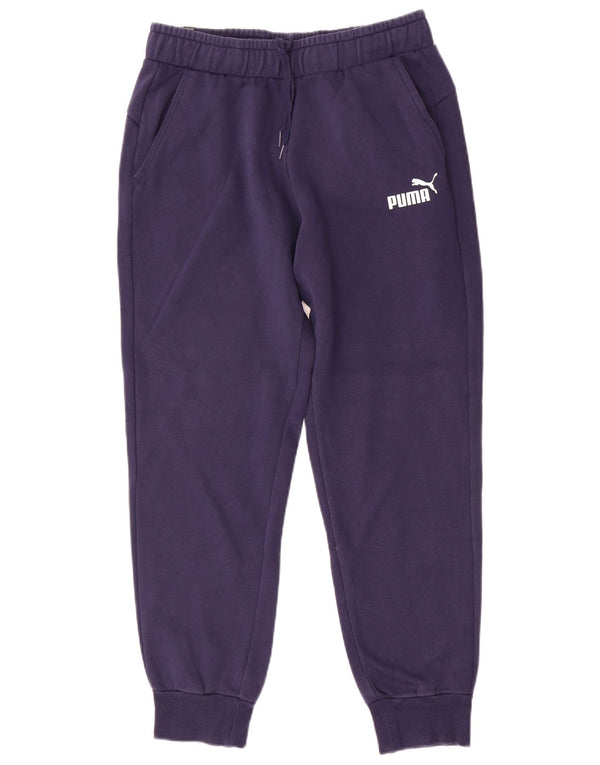 Calça de treino masculina Puma Joggers médio azul marinho algodão