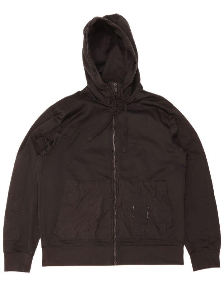 Suéter Nike masculino Dri Fit Zip com capuz médio preto poliéster