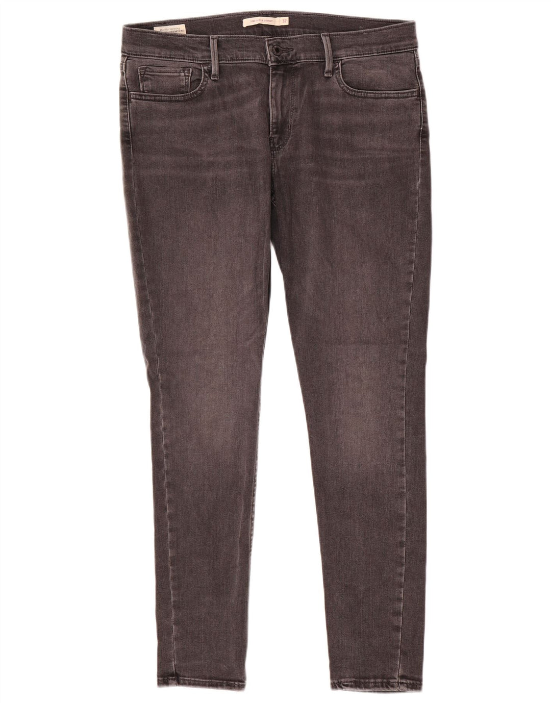 Levi's feminino 710 super skinny jeans w32 l30 algodão cinza
