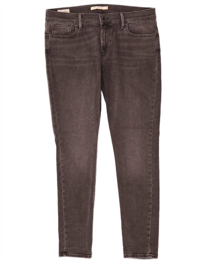 Levi's feminino 710 super skinny jeans w32 l30 algodão cinza