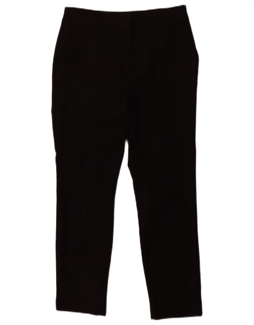 WAREHOUSE Calça chino feminina slim UK 10 pequena W28 L26 algodão preto