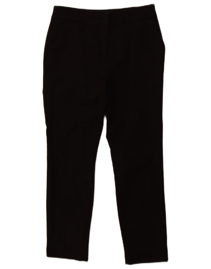 WAREHOUSE Calça chino feminina slim UK 10 pequena W28 L26 algodão preto