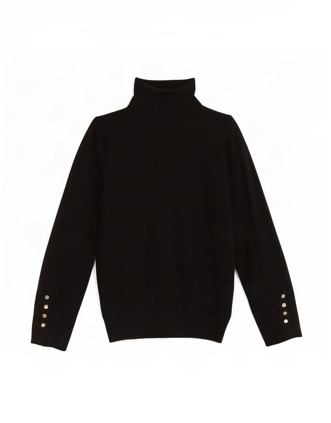 Zara Suéter feminino com gola redonda e gola redonda, preto pequeno, 10