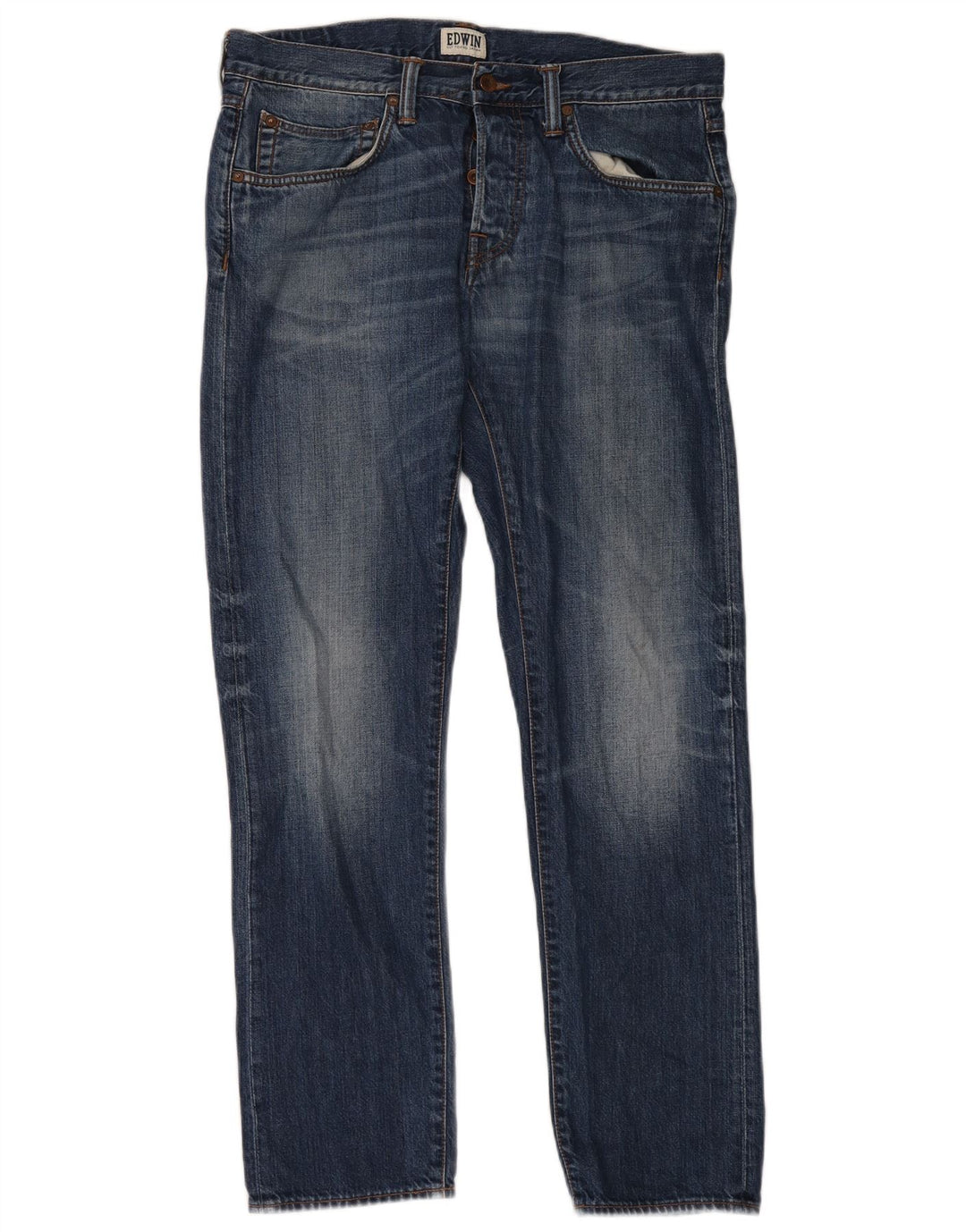 Calça jeans reta masculina Edwin com ajuste relaxado W34 L32 azul