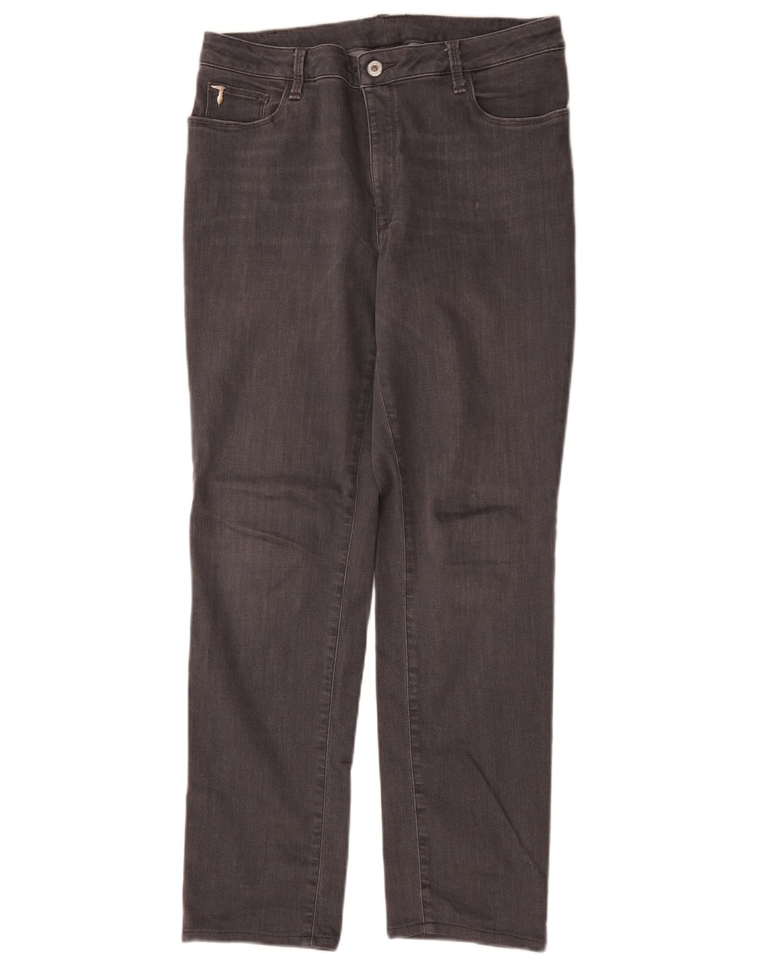 Jeans retos femininos Trussardi W36 L29 algodão cinza